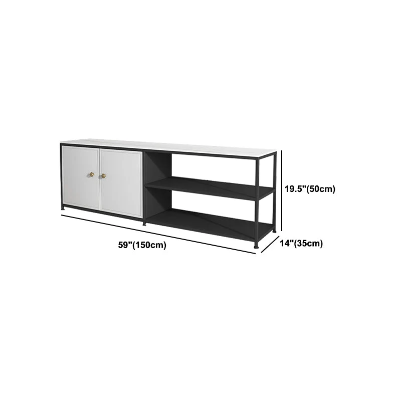 Soporte para TV de piedra y metal Consola Soporte multimedia para TV contemporáneo Clearhalo