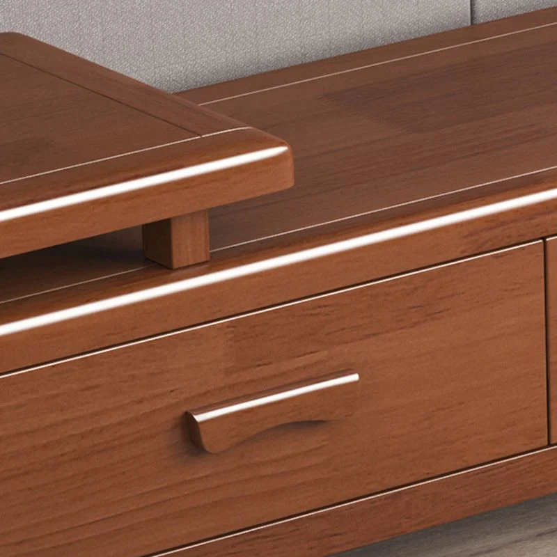 Soporte tradicional para TV con cajones Consola de soporte para TV de madera de caucho Madera Clearhalo