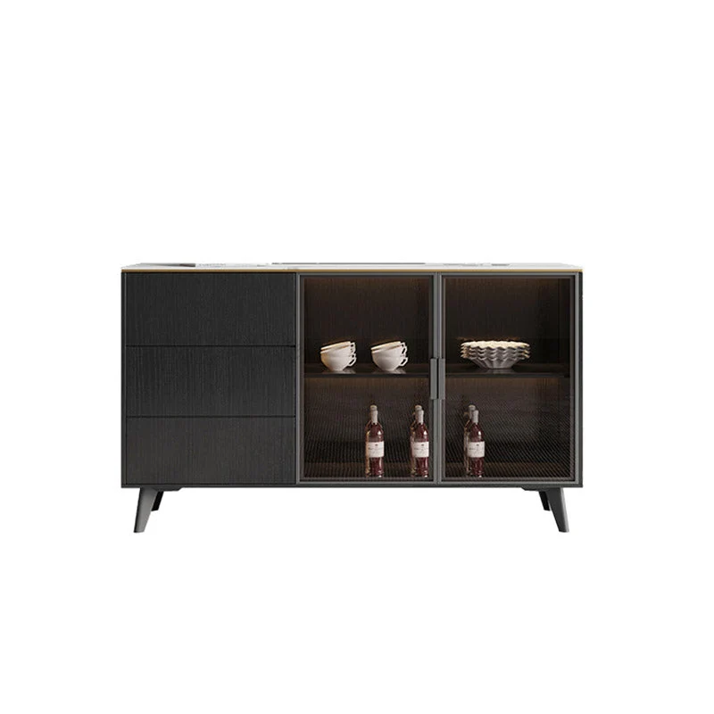 Stone Credenza Buffet de comedor estilo moderno con gabinetes y cajones Clearhalo