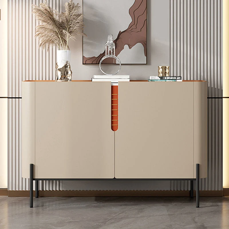 Stone Credenza Buffet de comedor estilo moderno con gabinetes Blanco Clearhalo