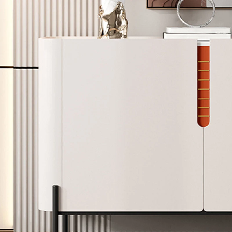 Stone Credenza Buffet de comedor estilo moderno con gabinetes Blanco Clearhalo