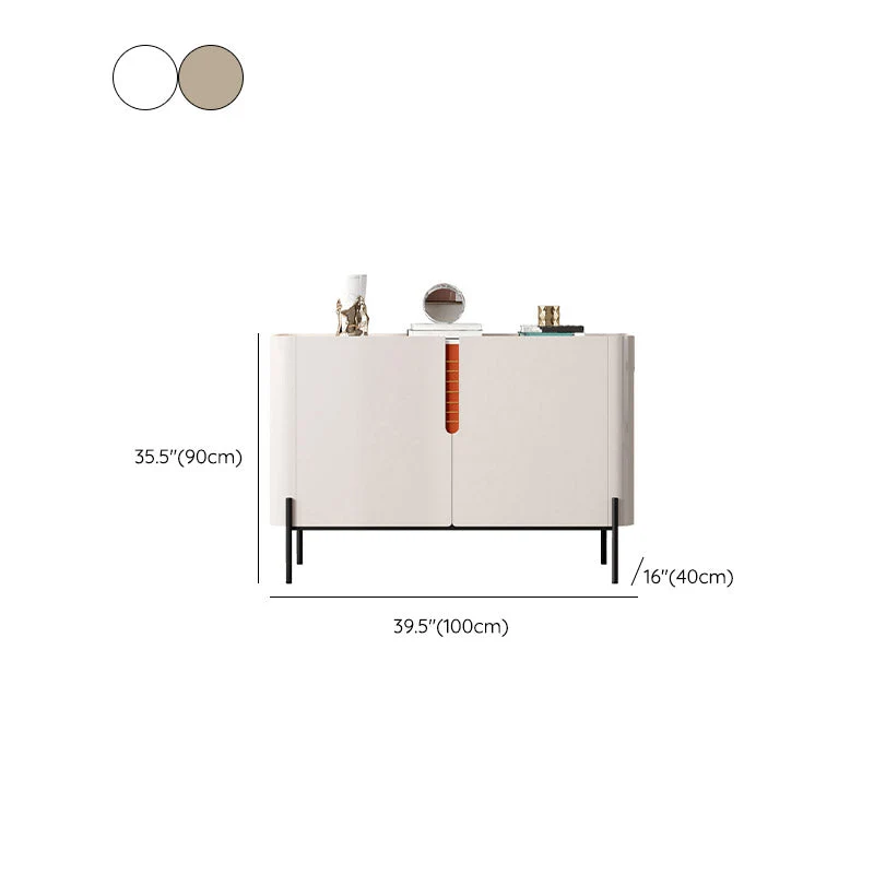 Stone Credenza Buffet de comedor estilo moderno con gabinetes Blanco Clearhalo
