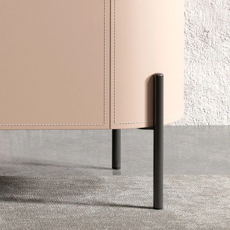 Stone Credenza Servidor estilo moderno con gabinetes y cajones Caqui Clearhalo