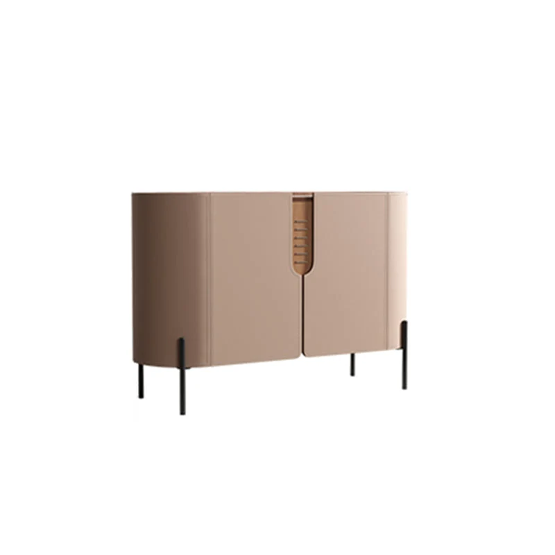 Stone Credenza Servidor estilo moderno con gabinetes y cajones Caqui Clearhalo