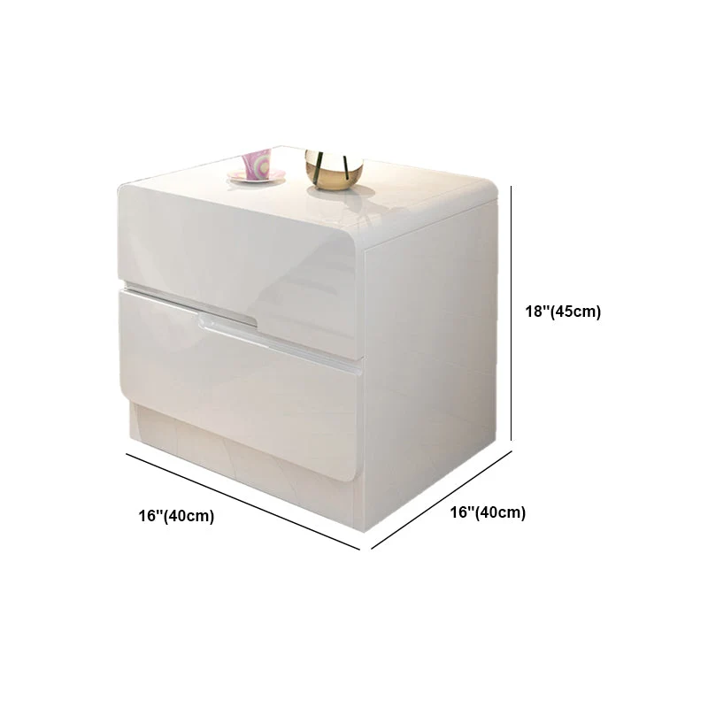 Table De Chevet Minimaliste Moderne 2 Tiroirs Rangement Imitación Madera Table De Chevet Blanco Clearhalo