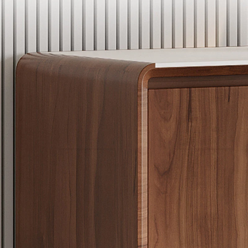 Tablero auxiliar de estilo moderno Stone Credenza con cajones y gabinetes Marron Clearhalo
