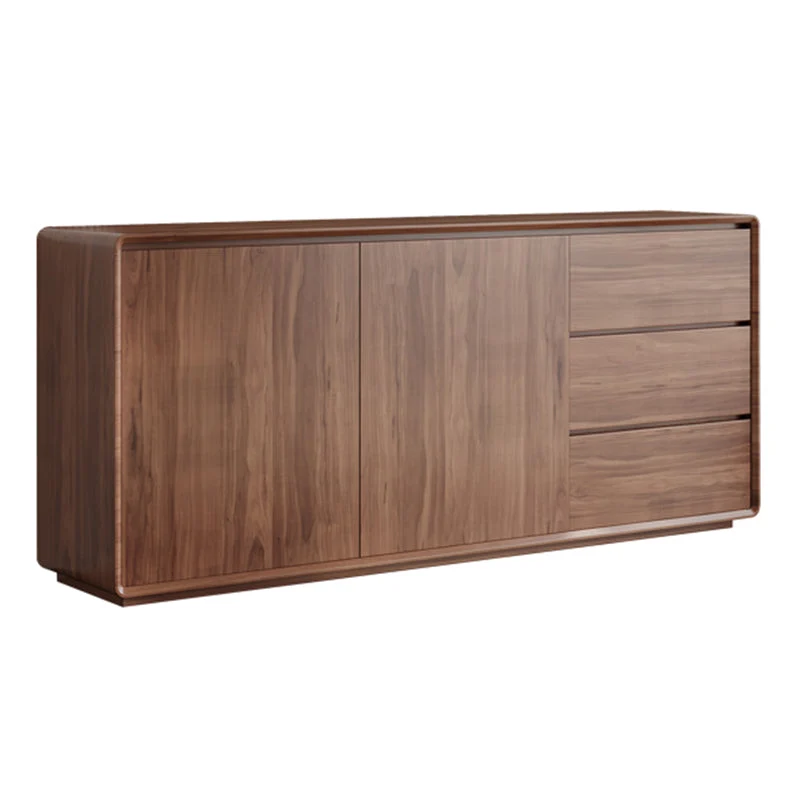Tablero auxiliar de madera para buffet de comedor Glam con gabinetes y cajones Clearhalo