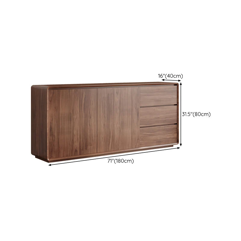 Tablero auxiliar de madera para buffet de comedor Glam con gabinetes y cajones Clearhalo