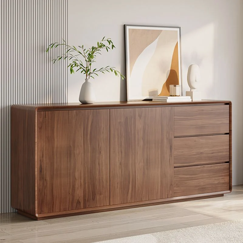 Tablero auxiliar de madera para buffet de comedor Glam con gabinetes y cajones Clearhalo