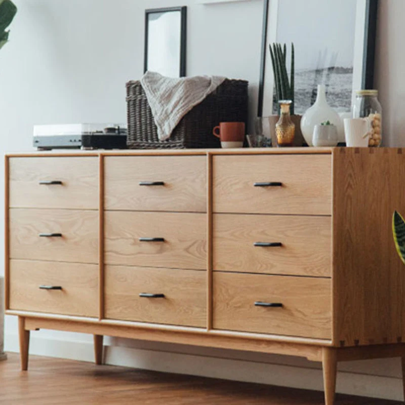 Tablero auxiliar de madera para el hogar, aparador rectangular minimalista moderno con cajones Clearhalo