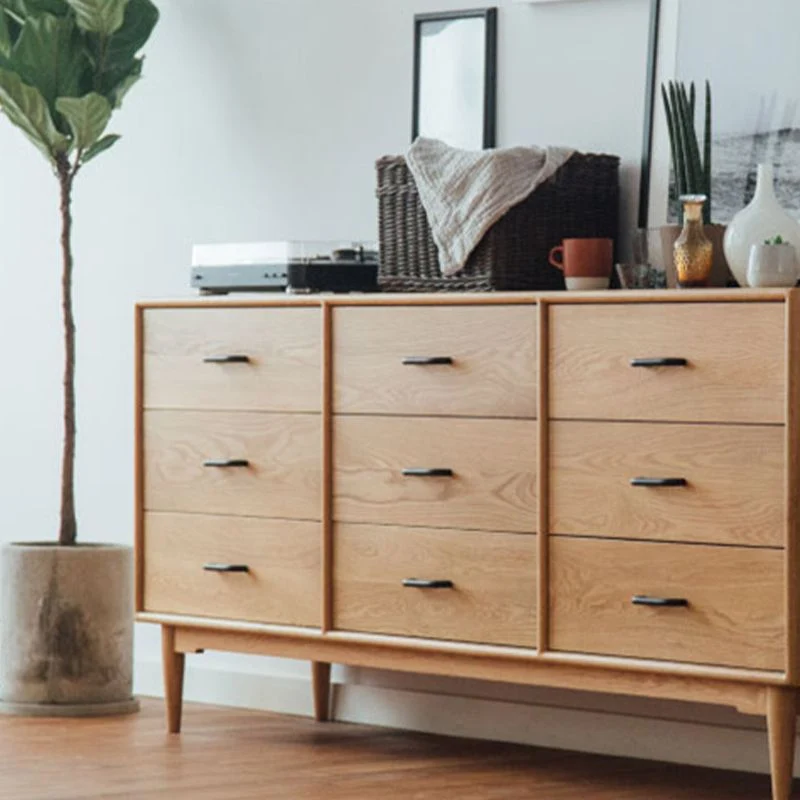 Tablero auxiliar de madera para el hogar, aparador rectangular minimalista moderno con cajones Clearhalo