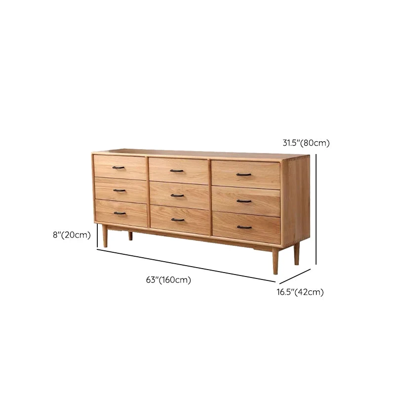 Tablero auxiliar de madera para el hogar, aparador rectangular minimalista moderno con cajones Clearhalo