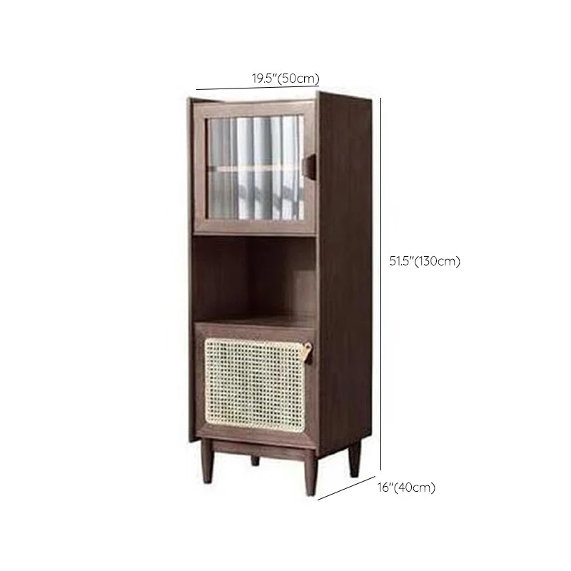 Tablero lateral de madera 51.5"H Aparador rectangular casero minimalista moderno con puerta Nuez Clearhalo