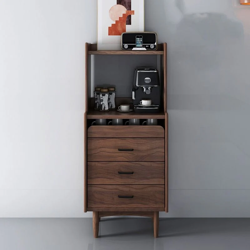 Tablero lateral de madera Aparador abierto minimalista moderno para el hogar con cajones Naturales Clearhalo