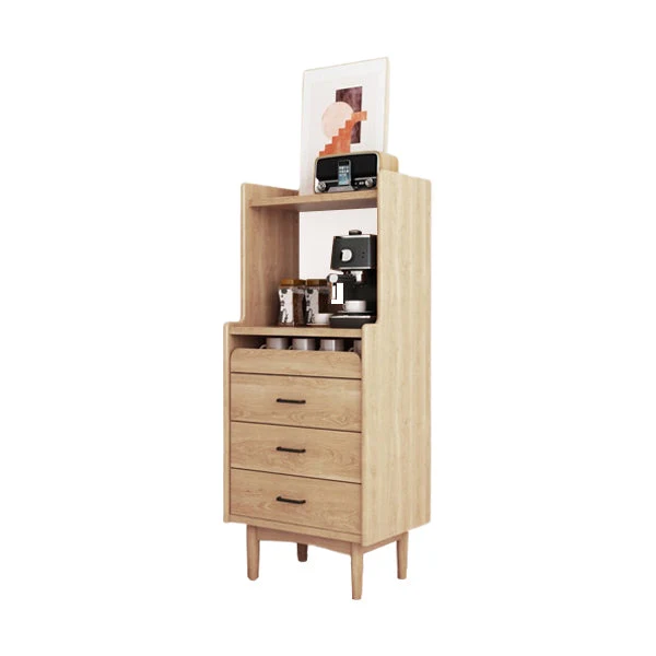 Tablero lateral de madera Aparador abierto minimalista moderno para el hogar con cajones Naturales Clearhalo
