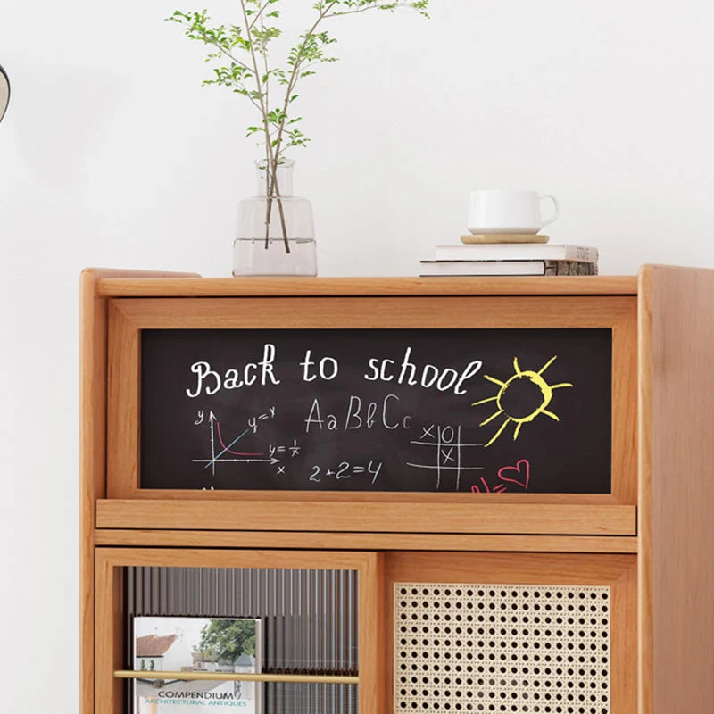Tablero lateral de madera con puerta Aparador buffet marrón minimalista moderno Clearhalo