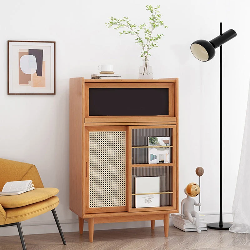 Tablero lateral de madera con puerta Aparador buffet marrón minimalista moderno Clearhalo