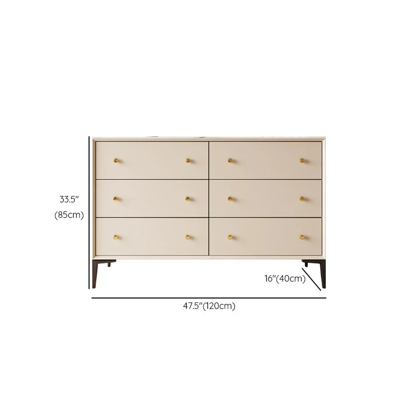 Tablero lateral de piedra con puertas de vidrio Glam Credenza con gabinetes y cajones Beige Clearhalo