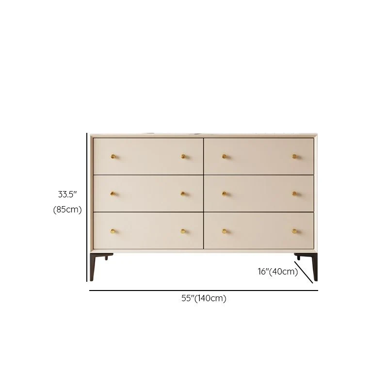 Tablero lateral de piedra con puertas de vidrio Glam Credenza con gabinetes y cajones Beige Clearhalo