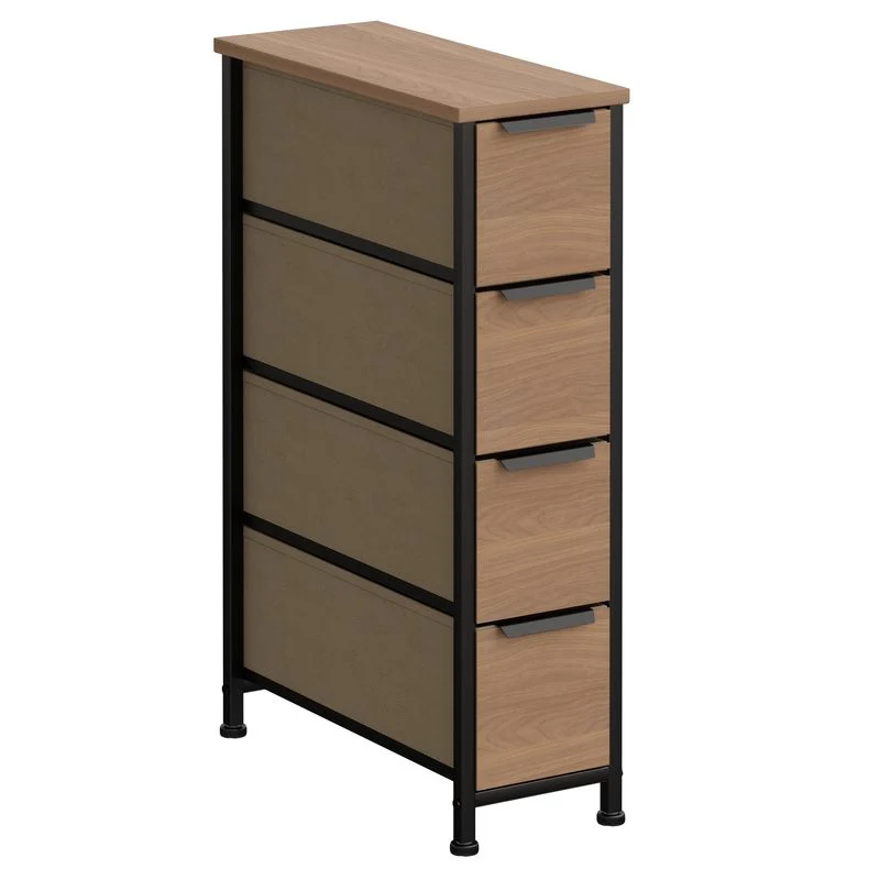 CAJONERA ESTRECHA 4 CAJONES COLOR ROBLE SOHO DCASA