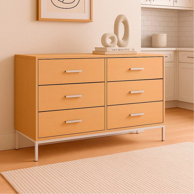 COMODA 6 CAJONES COLOR ABEDUL OSLO DCASA