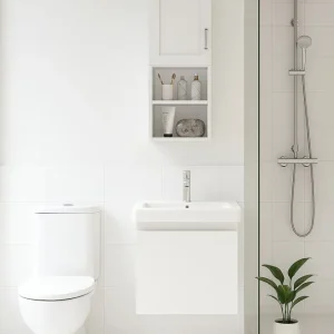 Mueble Auxiliar Lateral De Baño, Blanco Decoghar