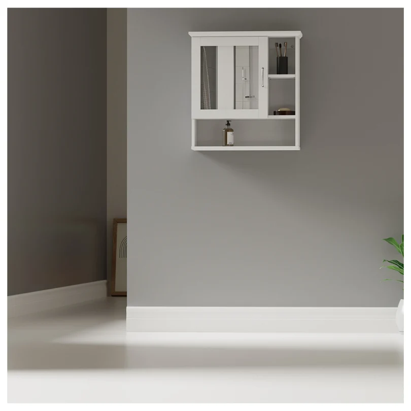 Mueble De Baño Flotante Con Espejo, Blanco Decoghar