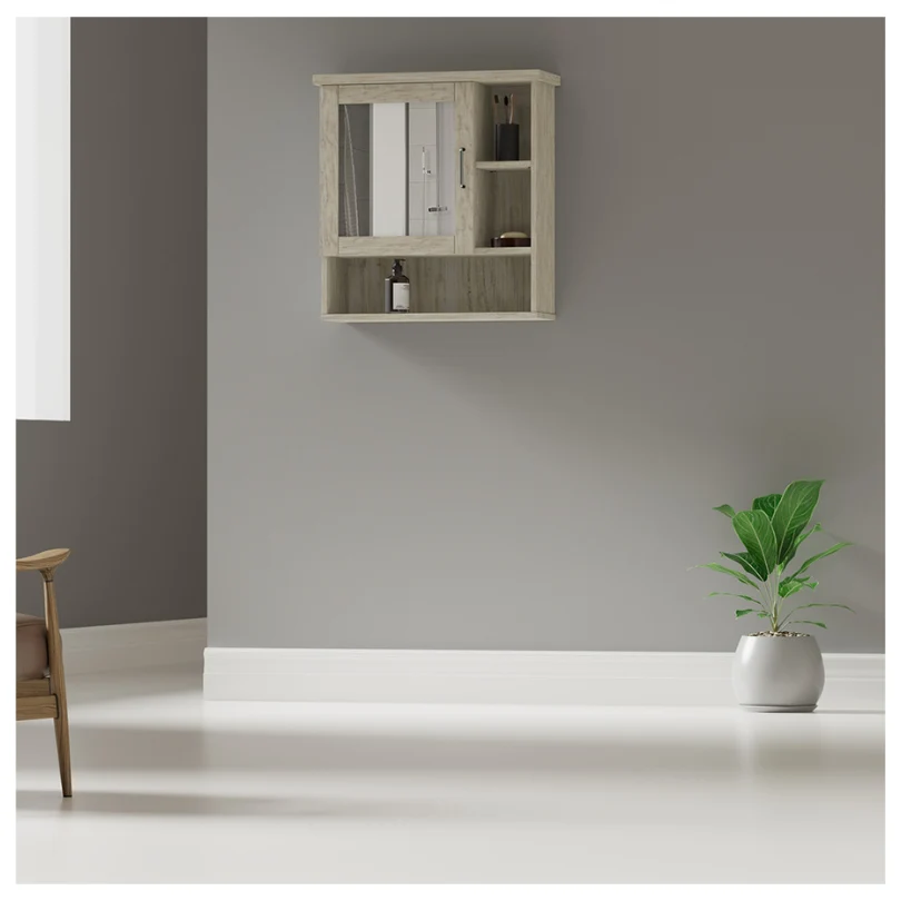 Mueble De Baño Flotante Con Espejo, Pino Decoghar