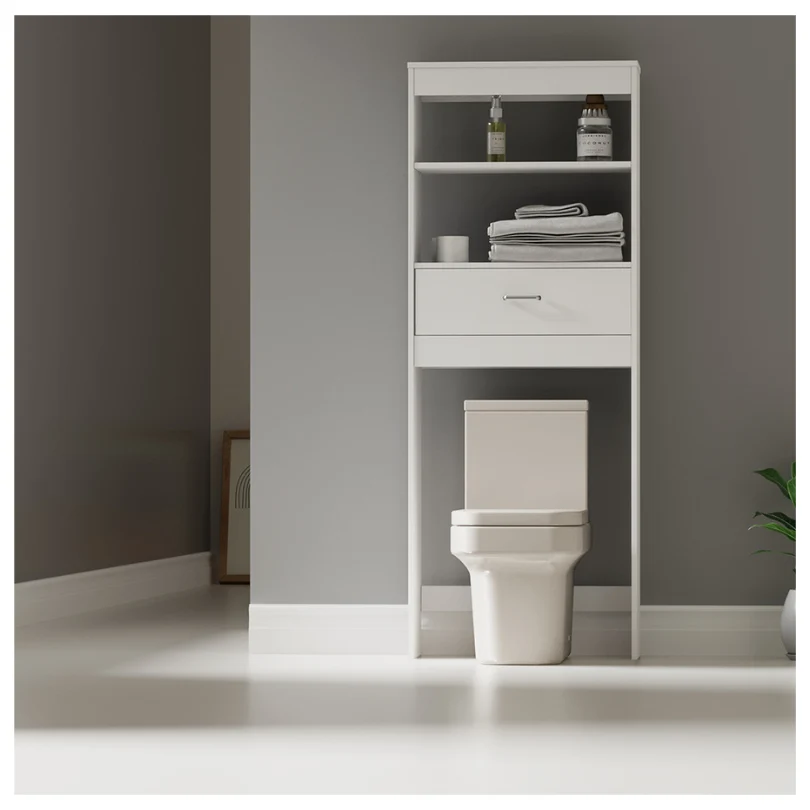 Mueble Organizador De Baño Sobre El Inodoro, Blanco Decoghar