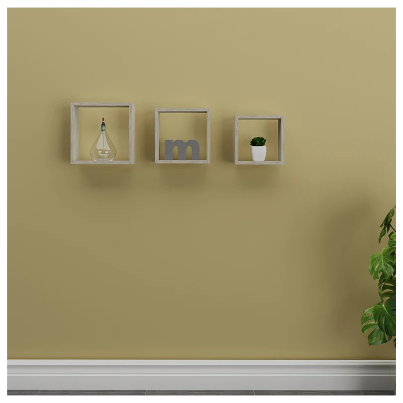 Repisa En Madera Tipo Cubos Set X 3, Pino Decoghar