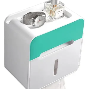 Dispensador Organizador Papel Higiénico Pañuelos Verde