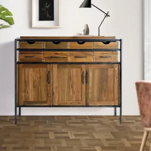 CREDENZA CON 8 CASSETTI E 3 ANTE TEAK E LEGNO DI MANGO 1457 Giner & Colomer