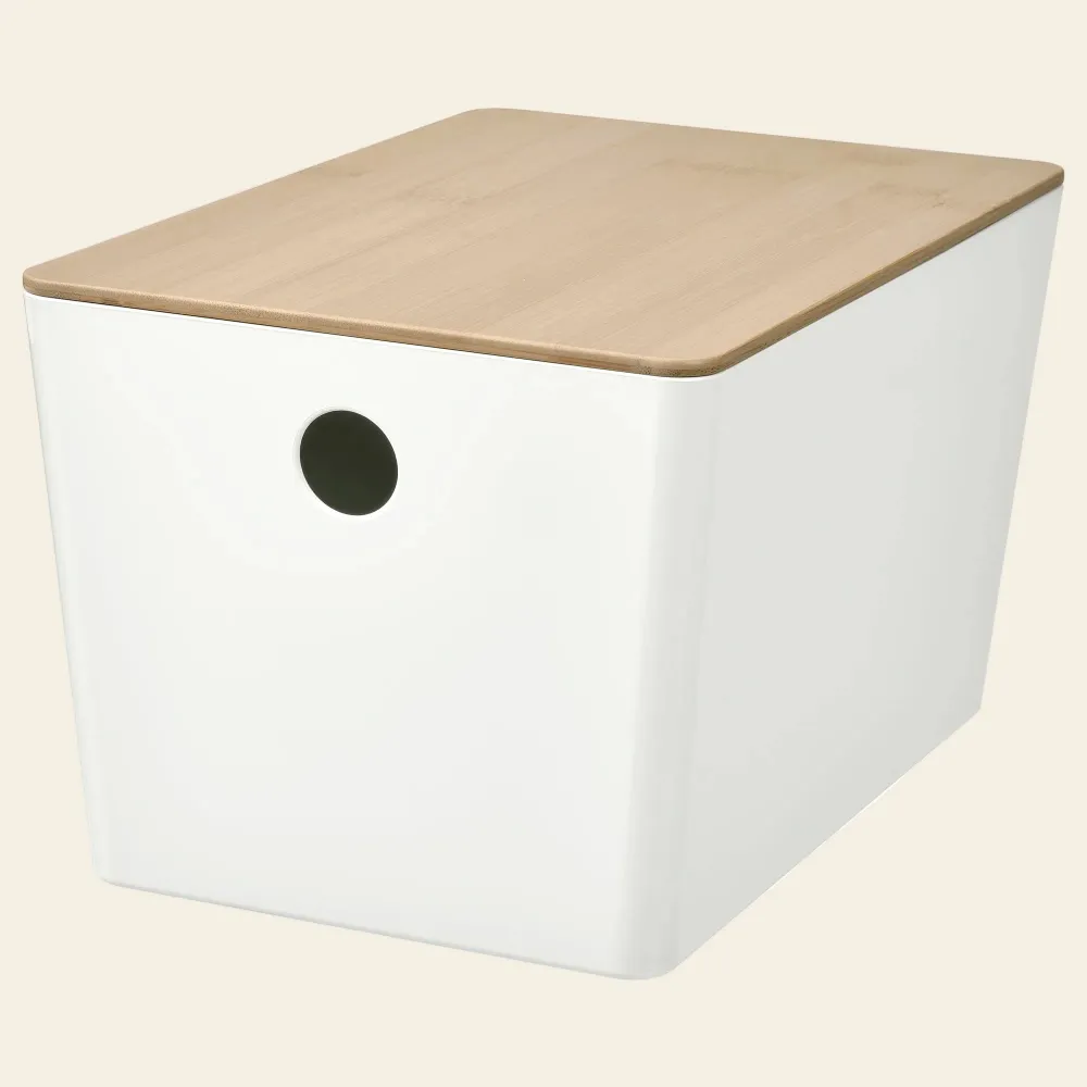 KUGGIS CAJA CON TAPA DE BAMBU 18X26X15