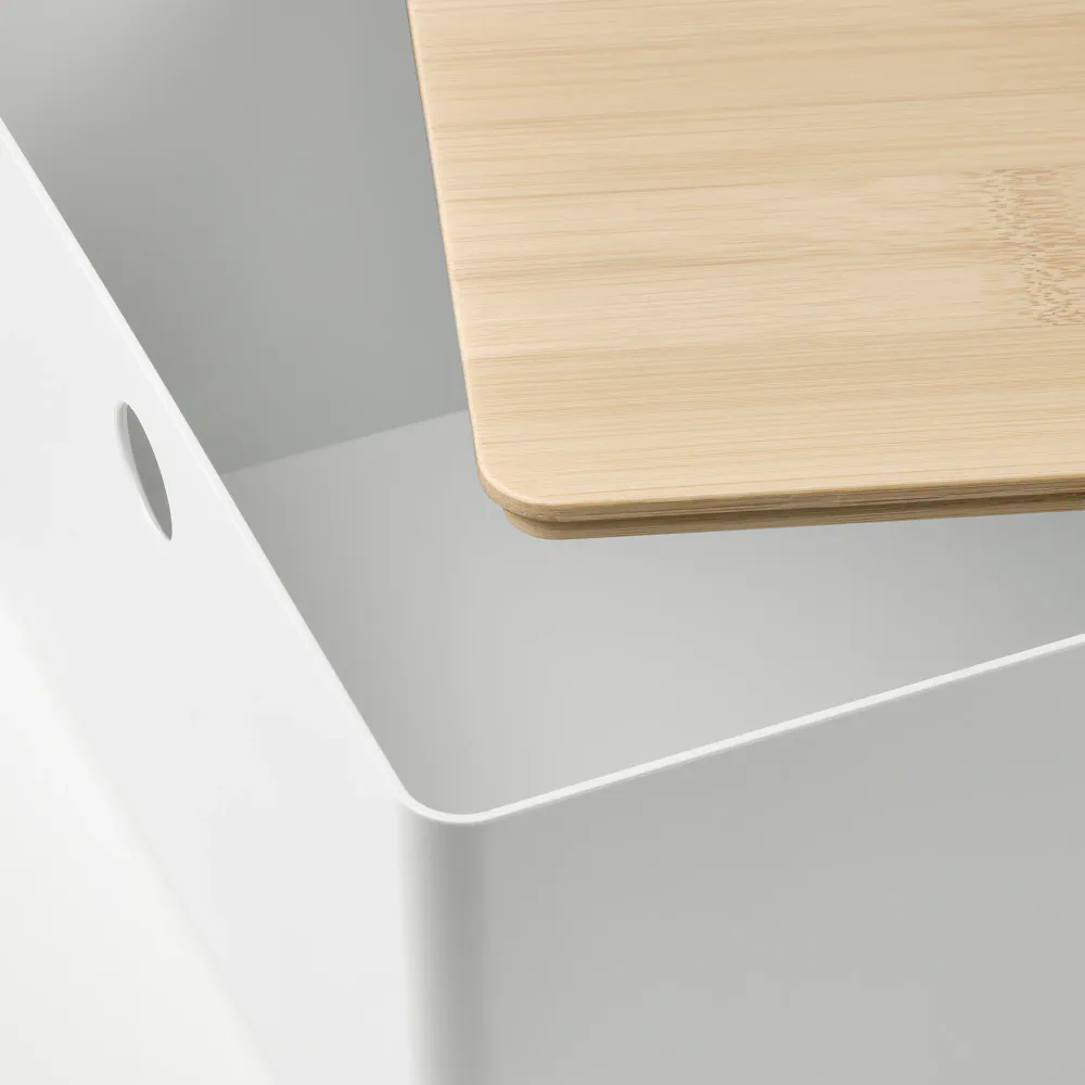 KUGGIS CAJA CON TAPA DE BAMBU 18X26X15