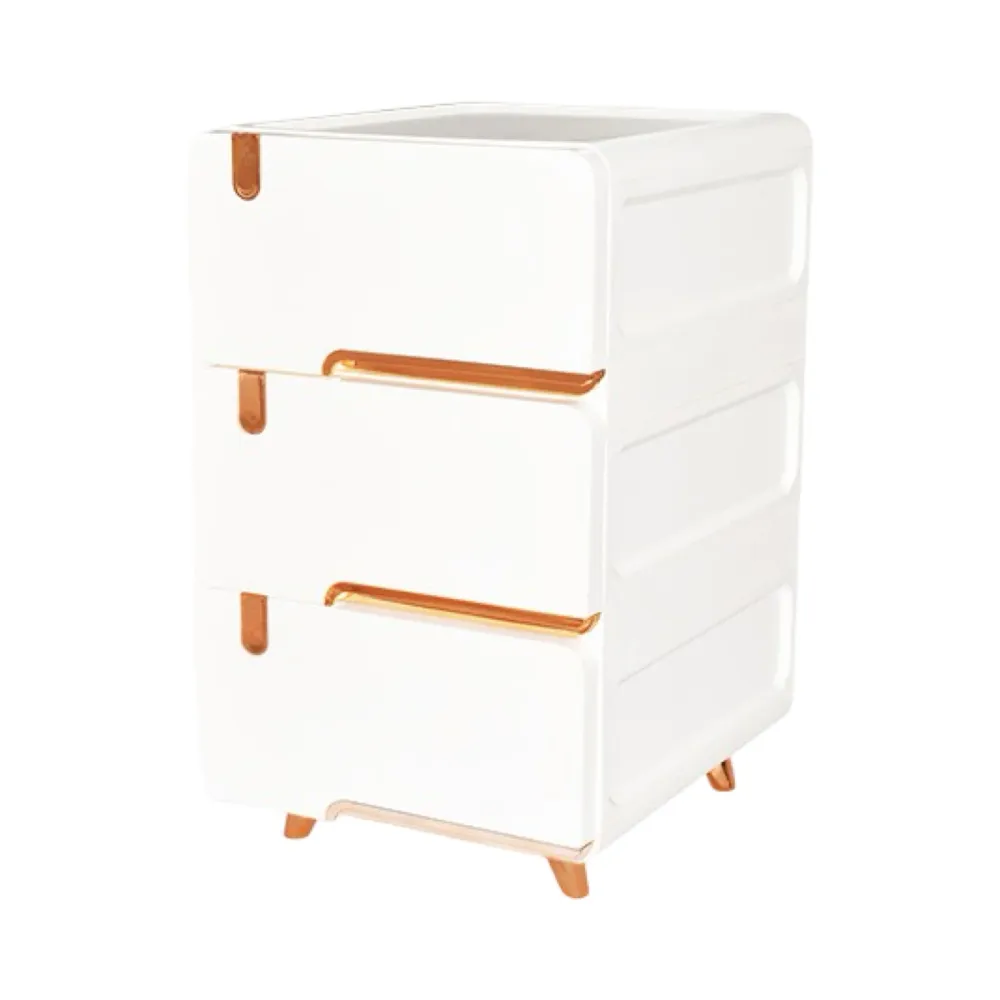 Cajonera plástica Delux 3 Gavetas Blanca Luxury Plast