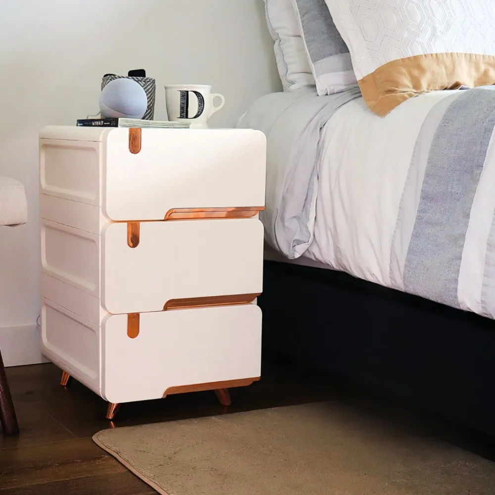 Cajonera plástica Delux 3 Gavetas Blanca Luxury Plast