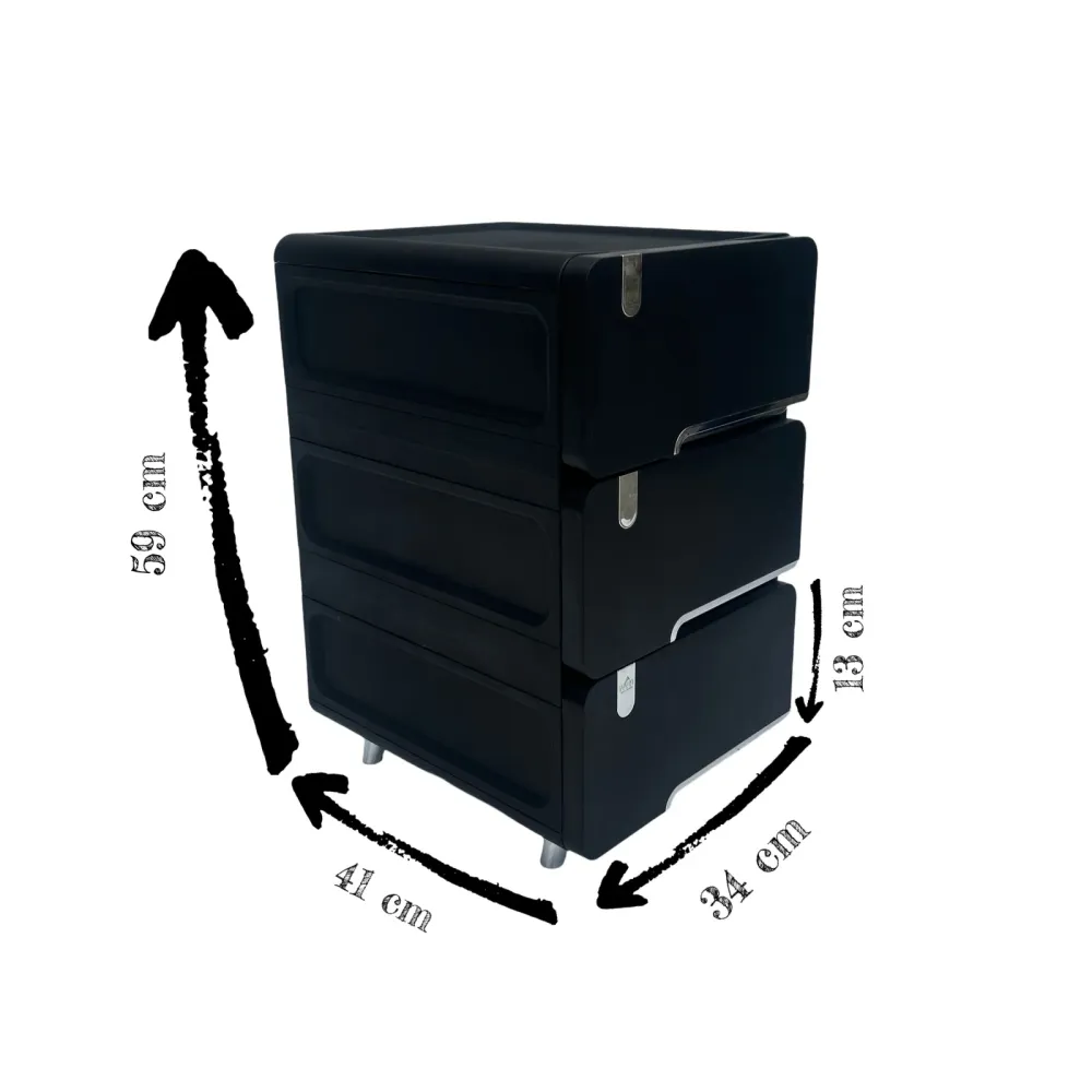 Cajonera plástica Delux 3 Gavetas Blanca Luxury Plast