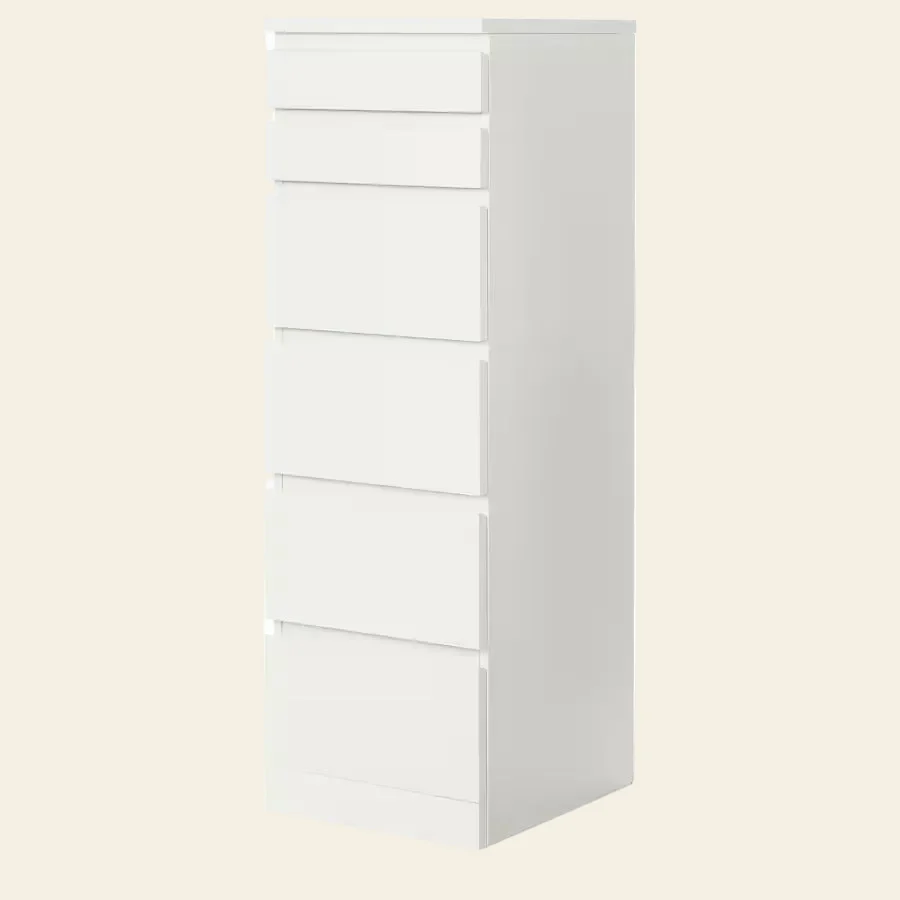 MALM 6 GAVETAS VERTICAL CON ESPEJO