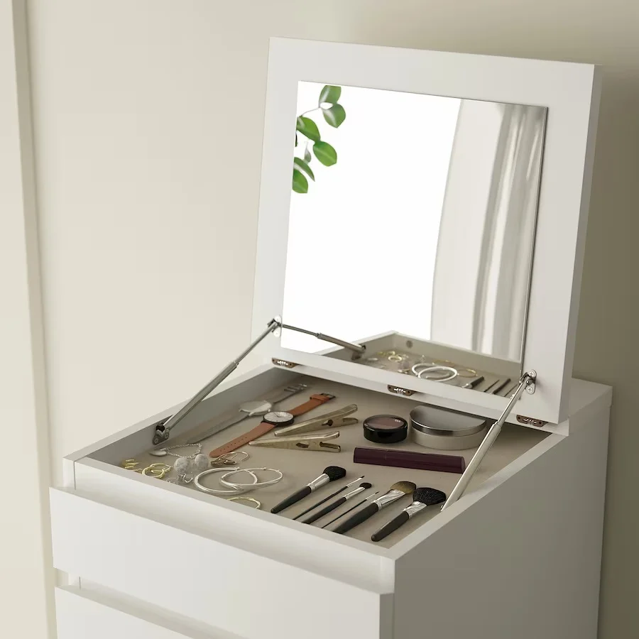 MALM 6 GAVETAS VERTICAL CON ESPEJO