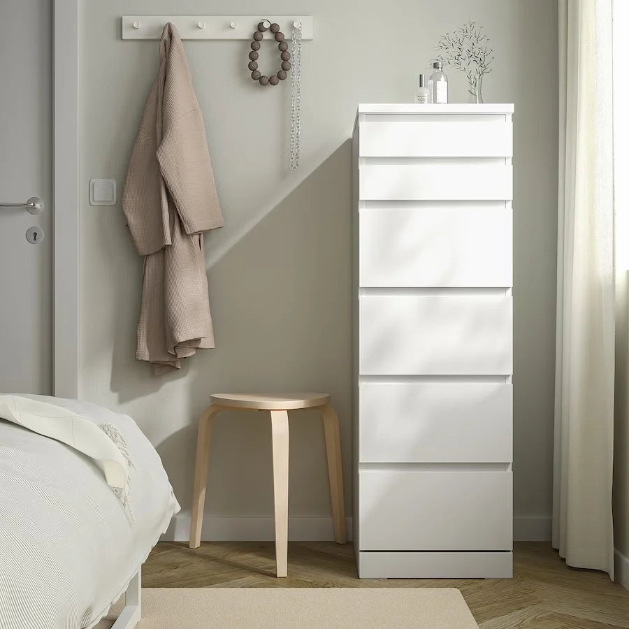 MALM 6 GAVETAS VERTICAL CON ESPEJO