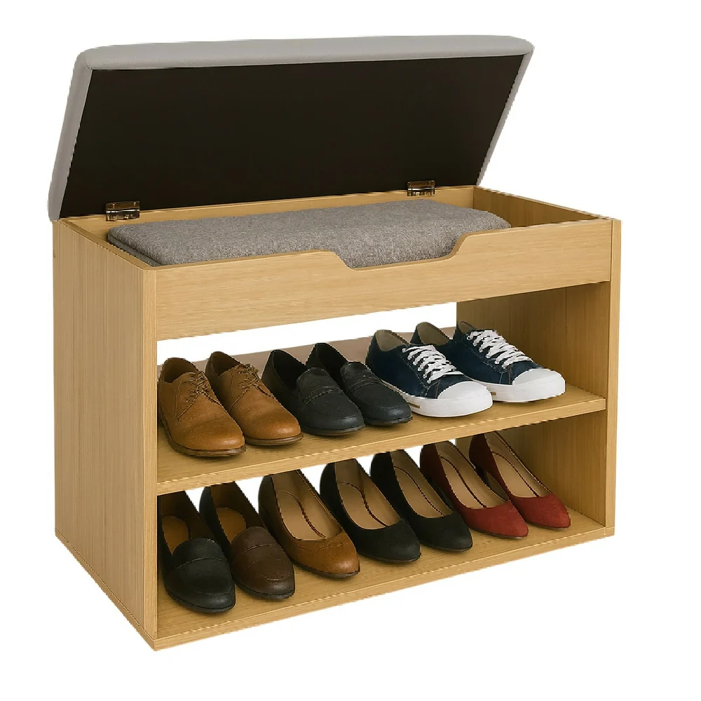Mueble Organizador Zapatero-Baúl 43x60x30 Madera/Gris Marketplace - DKO