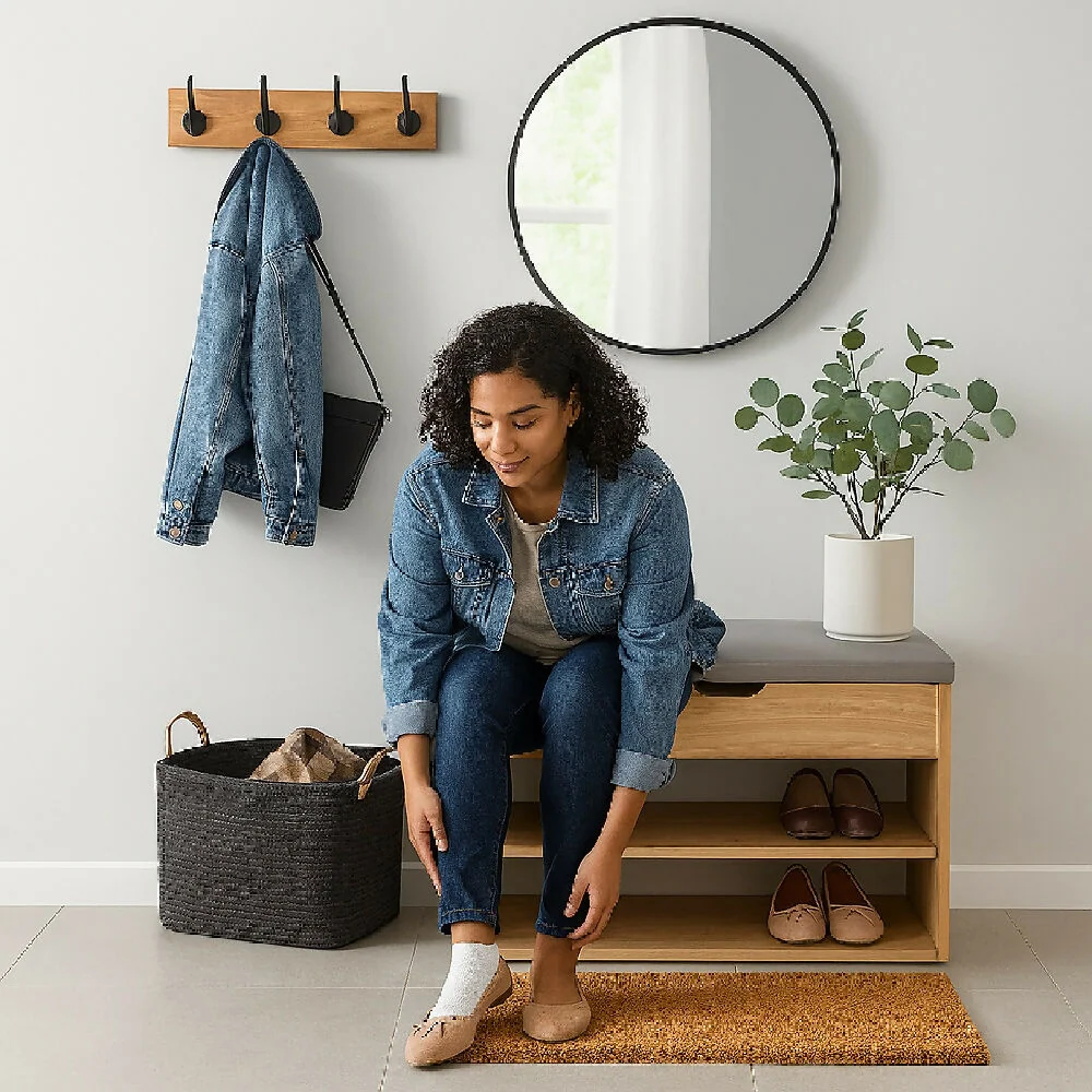 Mueble Organizador Zapatero-Baúl 43x60x30 Madera/Gris Marketplace - DKO
