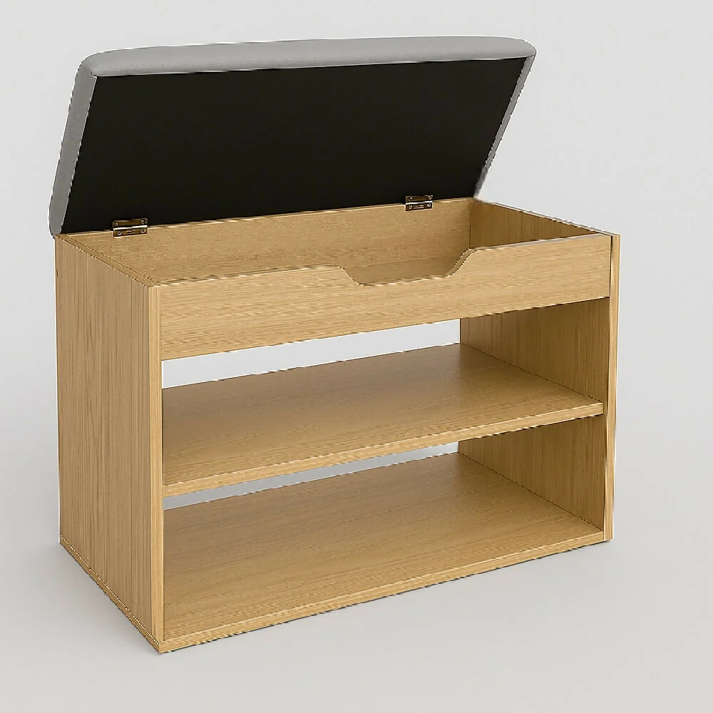 Mueble Organizador Zapatero-Baúl 43x60x30 Madera/Gris Marketplace - DKO