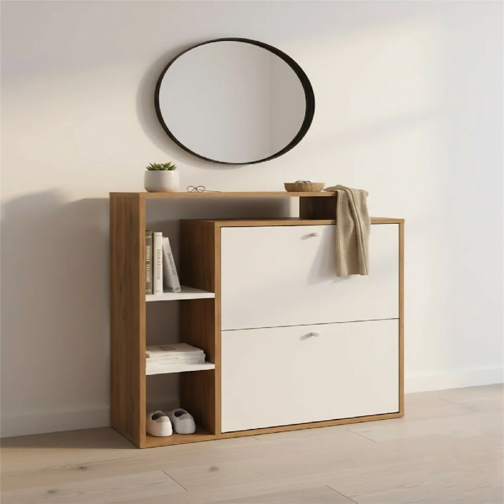Organizador Zapatero Jenny 90x80x25cm Madera-Blanco Marketplace - DKO