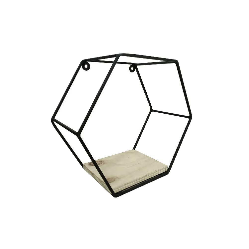Repisa Hexagono Metal, Negro Marketplace - HM