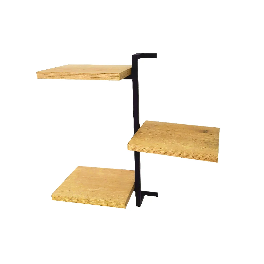 Repisa Metálica Abby, Madera Natural + Negro Marketplace - HM