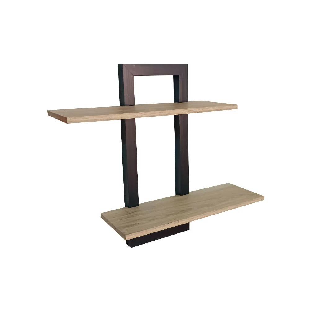 Repisa 2 Niveles Kendra, Madera Natural y Negro Marketplace - HM