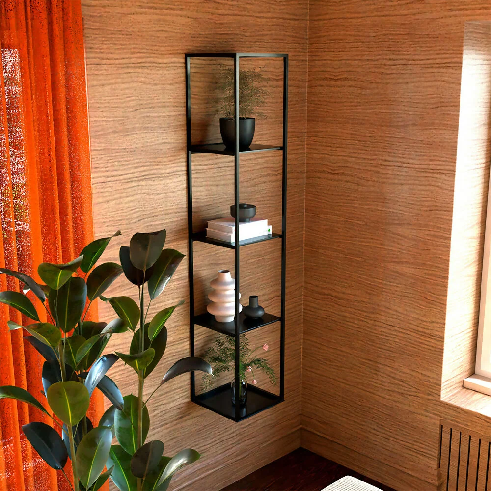 Mueble vertical 5 niveles pintado negro Marketplace - Rejiplas