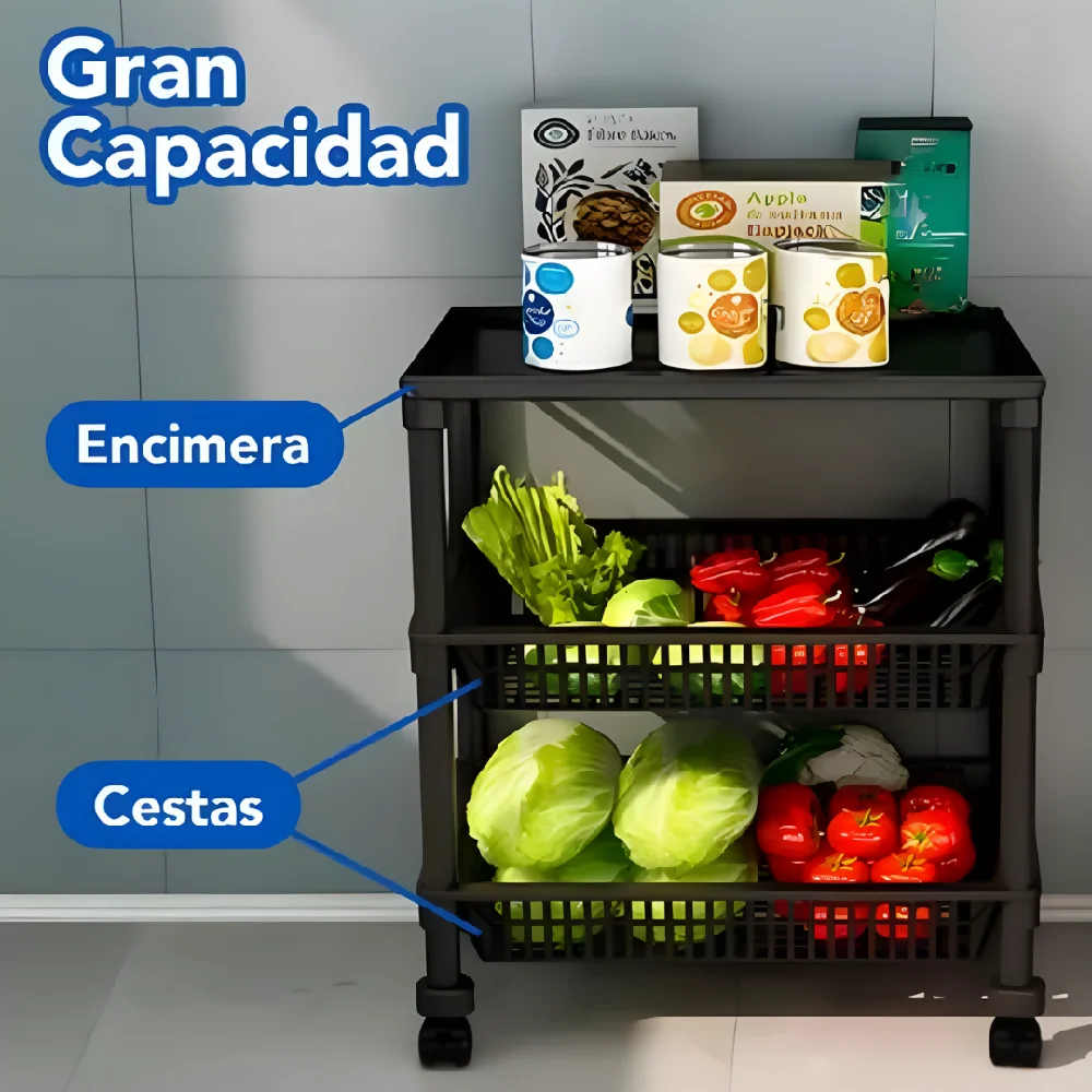 Carrito Organizador 3 Niveles Con Ruedas Multiusos YH6710-3A Marketplace - TecG