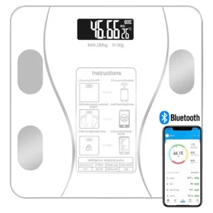 Pesa Balanza Electrónica Bluetooth 27 CM Blanco